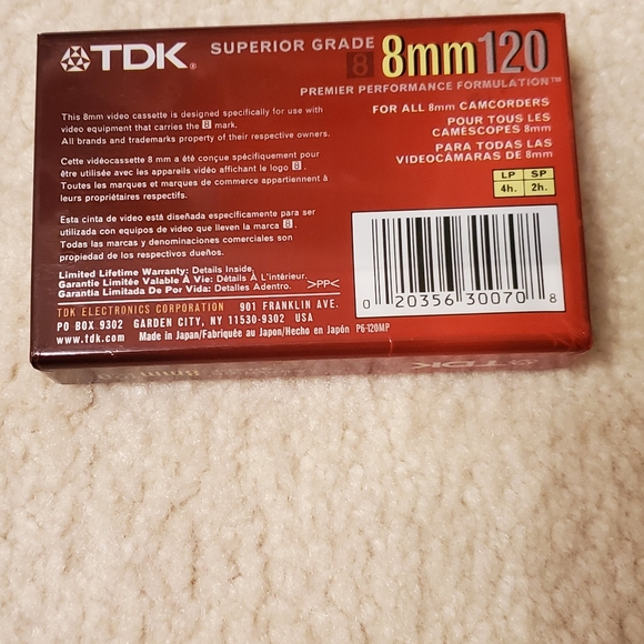 TDK 8mm 120 MP Premium Camcorder Tape MP in Factory Sealed Packaging NWT - Picture 6 of 9